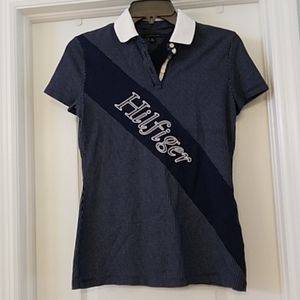 Tommy Hilfiger navy/white polo XS